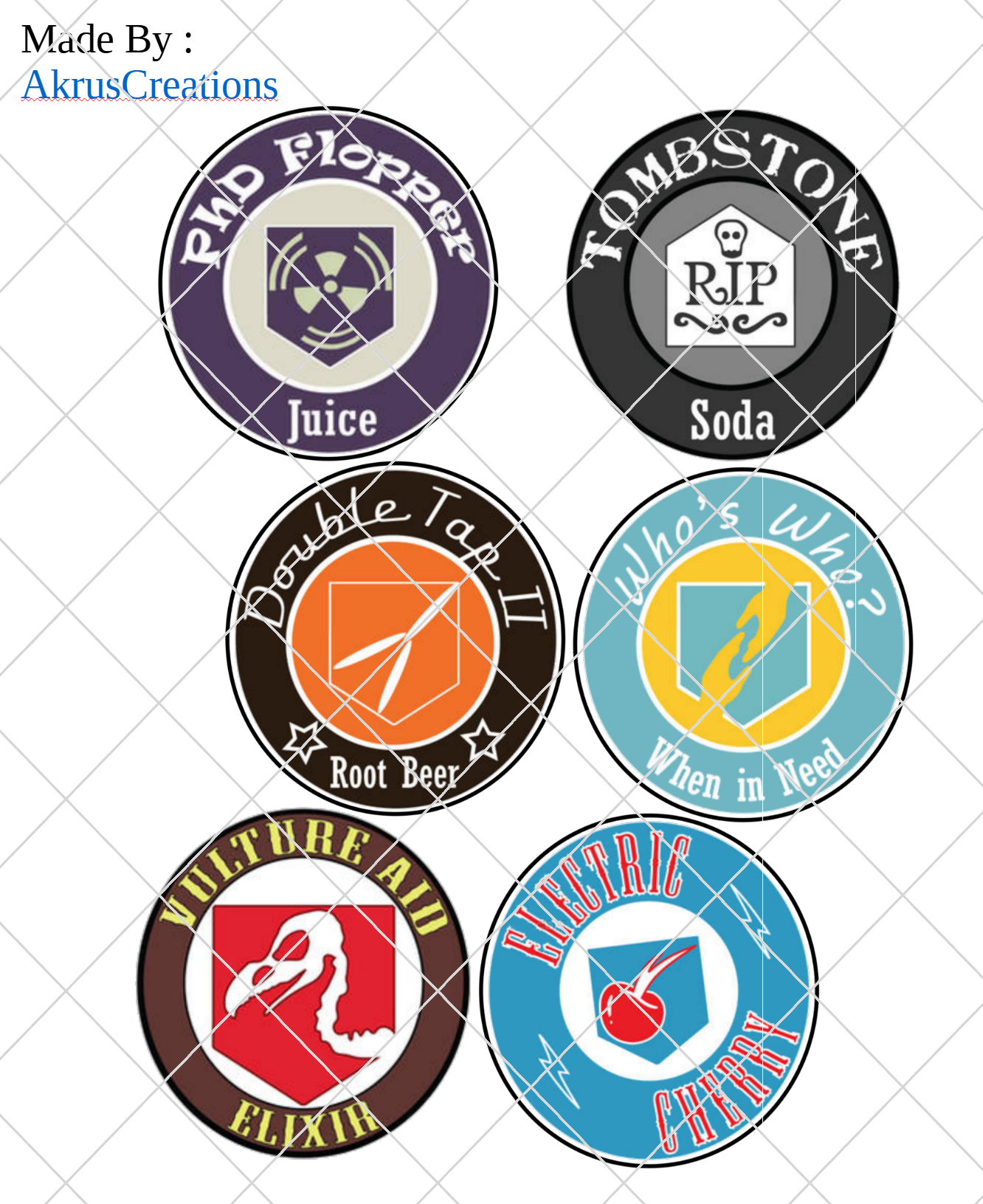 Zombies Perk Drinks Printable Label Stickers