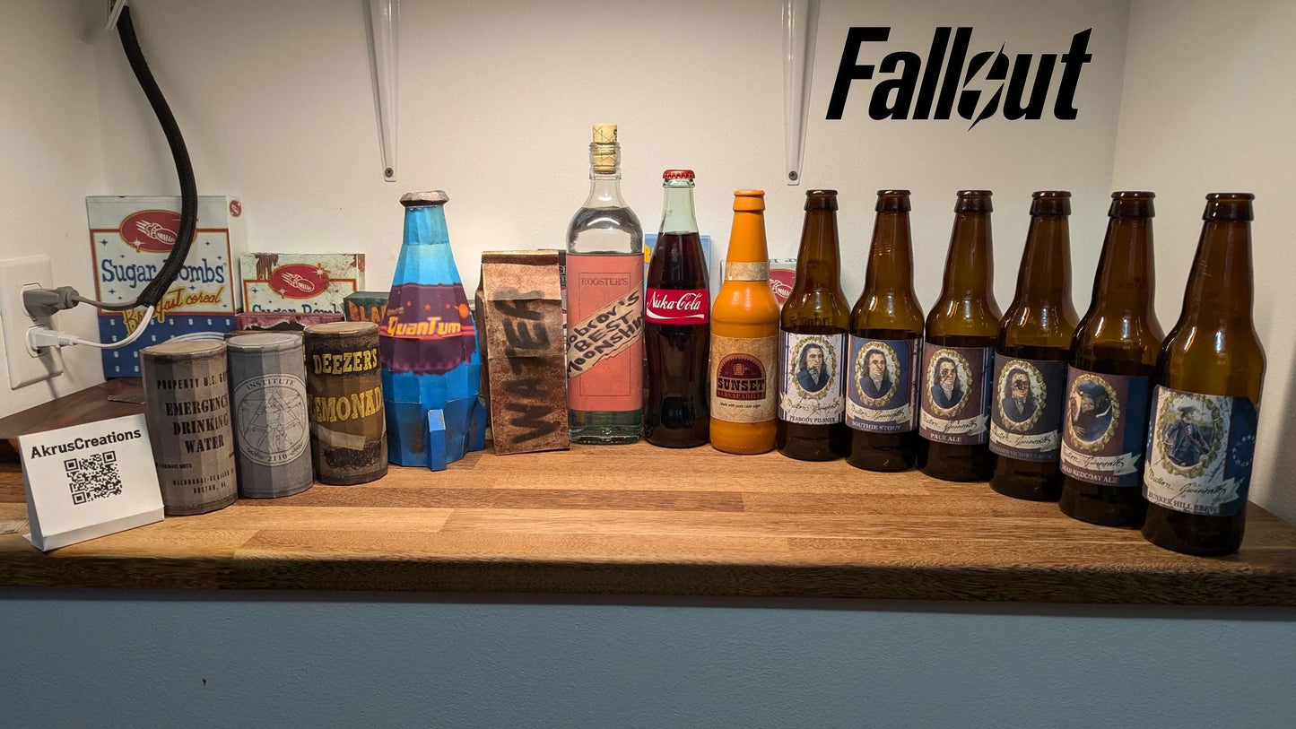 Complete Wasteland Drink Papercraft and Label Bundle (Every Drink)