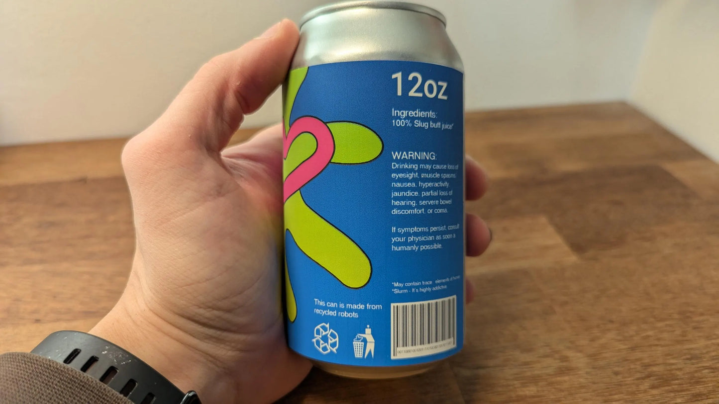 Unofficial Slurm Can Label From Futurama
