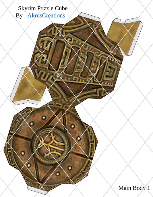 Skyrim Inspired Dwemer Puzzle Cube Papercraft File