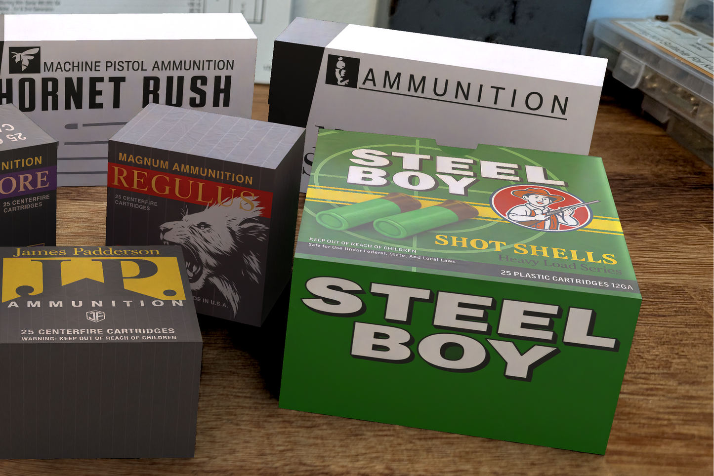 RE2 + RE3 Ammo Boxes Papercraft Cutouts Print Files