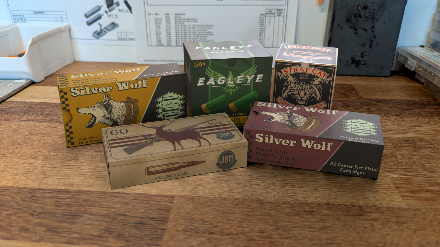 RE8 Ammo Boxes Papercraft Cutouts Print Files