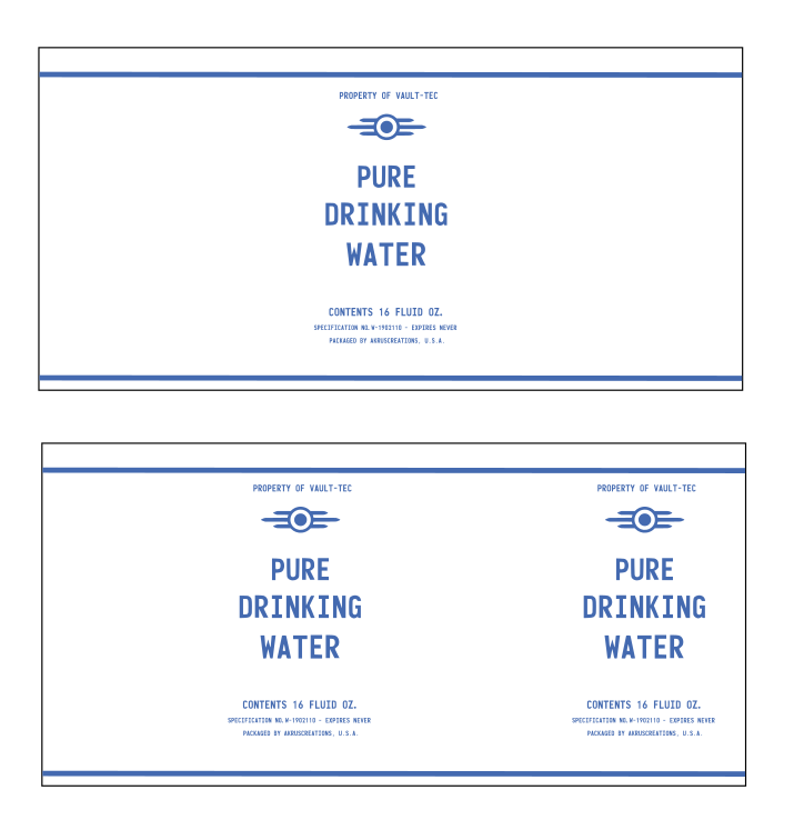 Wasteland Purified Water Canteen Sticker Label From TV Show