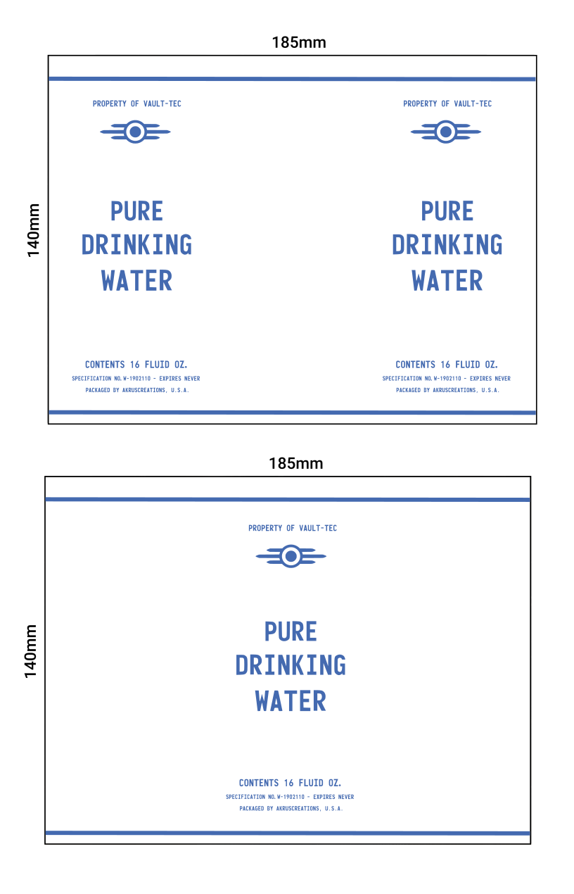 Wasteland Purified Water Canteen Sticker Label From TV Show
