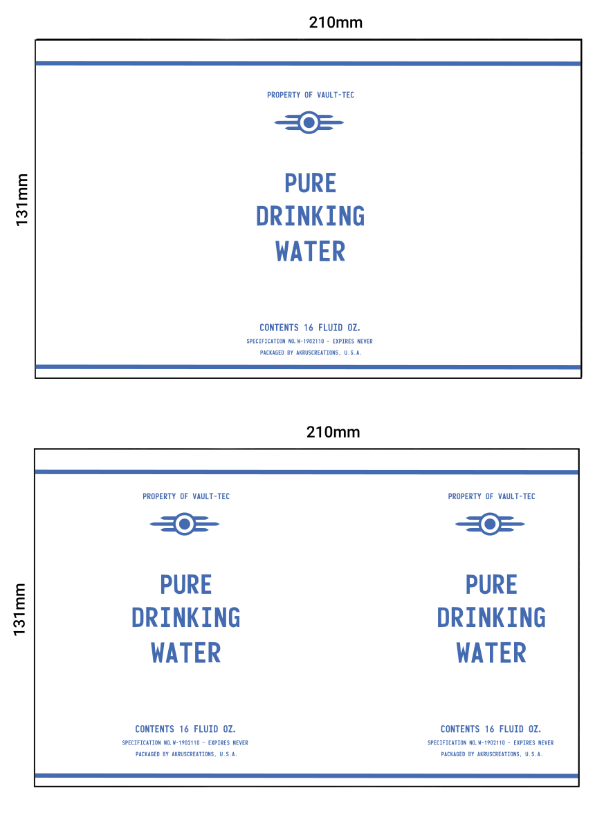Wasteland Purified Water Canteen Sticker Label From TV Show