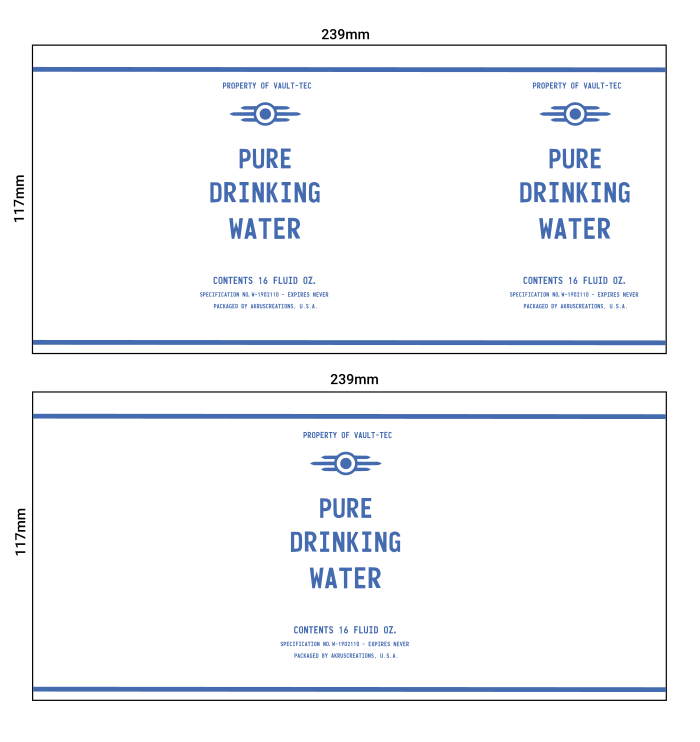 Wasteland Purified Water Canteen Sticker Label From TV Show