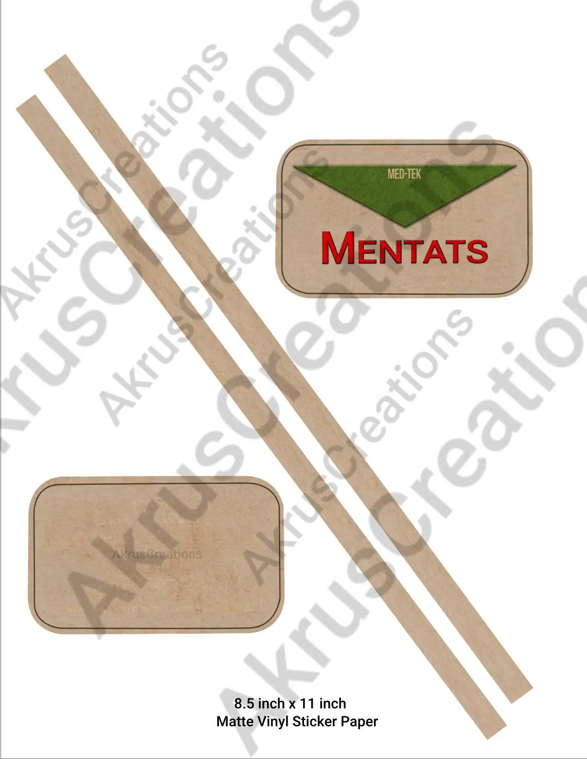 Wasteland Mentats and Fixer Altoid Tin Sticker Printable File