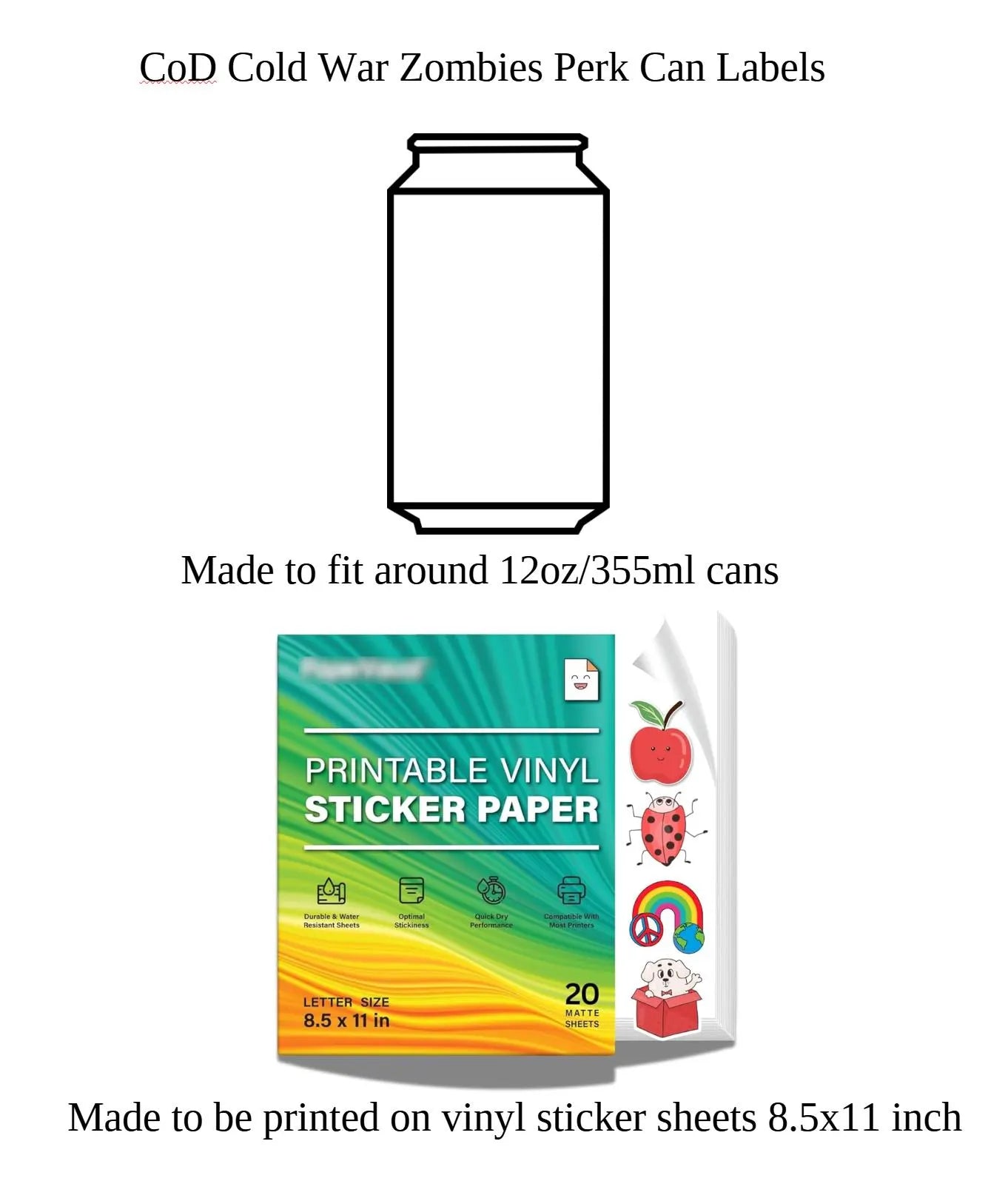 Zombies Perk Soda Can Label Files For 12oz & 330ml Cans